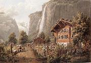 Gabriel Lory fils, Fall taken Staubbach has l-entree of the town of Lauterbrunne